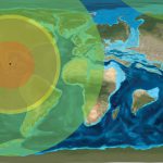 The calculated effects of the asteroid which is associated with the Chicxulub crater