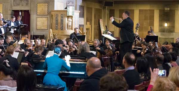 Piano soloist MyHoa Steger during Beethoven's Choral Fantasia.