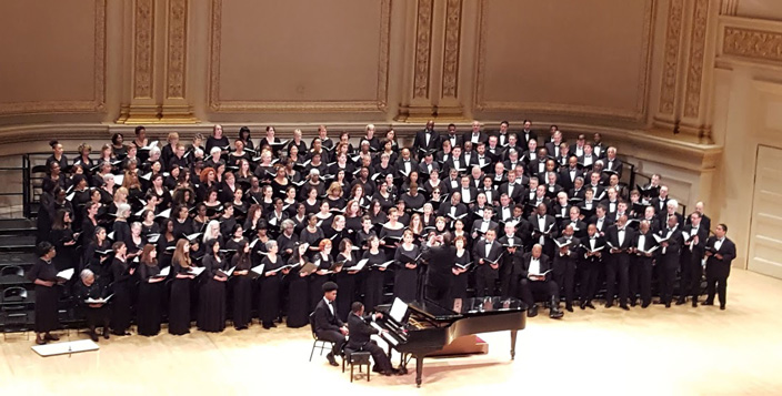 NYC Schiller Institute Community Chorus performing at Carnegie Hall.